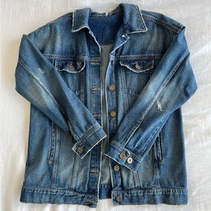 Free People denim jacket. Oversized look.